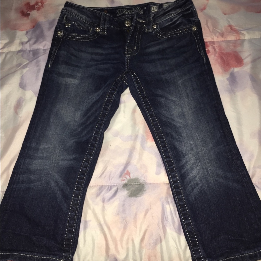 Kids Miss Me knee cut shorts